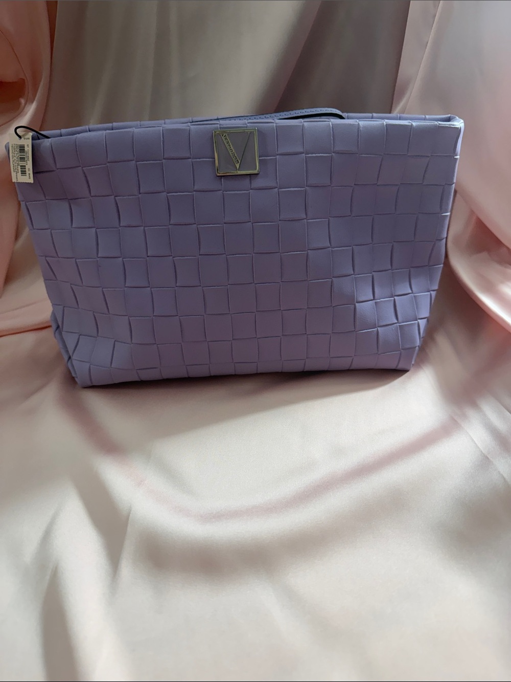 Victoria's Secret Lavender Woven Cosmetic Bag